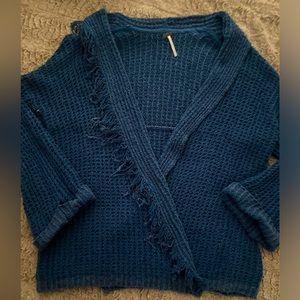 Free People Open Weave Sweater w/Fringe